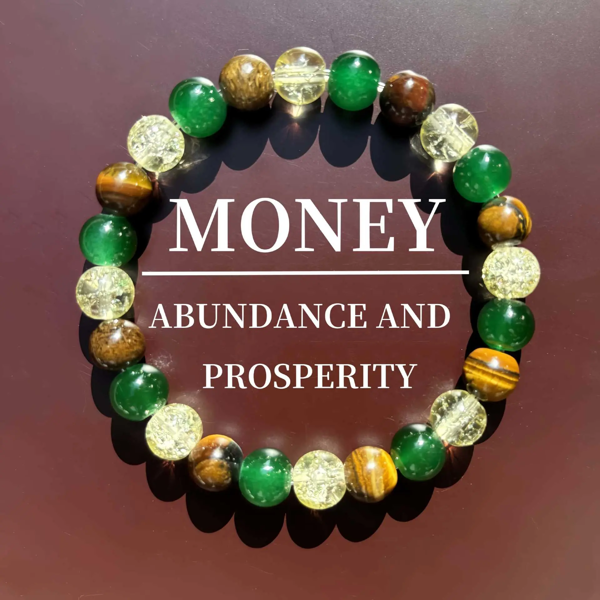 1pc Money Attraction Bracelet with Green Aventurine & Tiger Eye for Wealth & Good Luck, Wealth Manifestation Crystal Bracelet for Birthday, Anniversary, Summer Vacation & Theme Parties Jewelry Gift for Women and Men