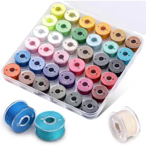 36 count Bobbins and Sewing Threads Prewound Bobbin Thread Threads with Bobbin Case for Multiple Sewing Machine,Standard Size and Assorted Colors