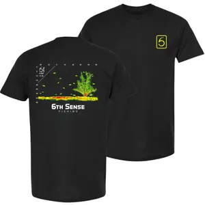 6th Sense Fishing Sonar Graphic Tee, Outdoor Angler Apparel, Soft Cotton Blend Shirt, Fishing Lifestyle Clothing for Men & Women, Unique Fisherman Gift