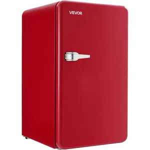 TikTokShopBlackFridayVEVOR 3.2 Cu.Ft Mini Fridge with Freezer, Vintage Compact Refrigerator with Tiny Frozen Zone, 7-Modes Adjustable Temp, Energy Efficient Dorm Fridge, Low Noise Small Dorm Refrigerator, Retro Red