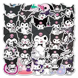 Sanrio 50 Kuromi Stickers - 50pcs Unique Variety PackFeaturing Adorable Kuromi Characters in Different Poses andOutfits for Decor and Crafts