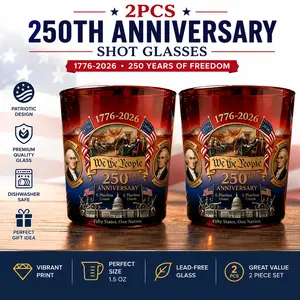 Usa 250th Anniversary Whiskey Cup Set,Whiskey Tumbler, 12oz Oval Design,Reusable, Perfect for Independence Day, IdealGift for Loved Ones