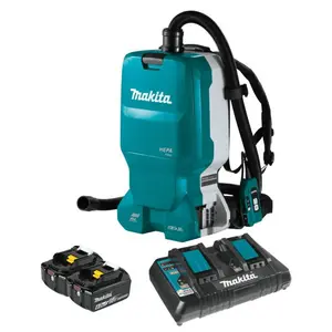 Makita XCV18PTX 18V X2 LXT HEPA Filter Backpack Dry Dust Extractor Kit