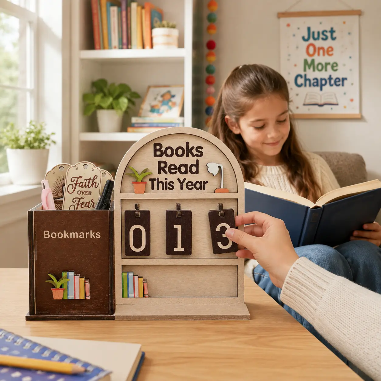 Reading counter storage box, gifts for school start season, gifts for children, teachers, and classmates home decoration