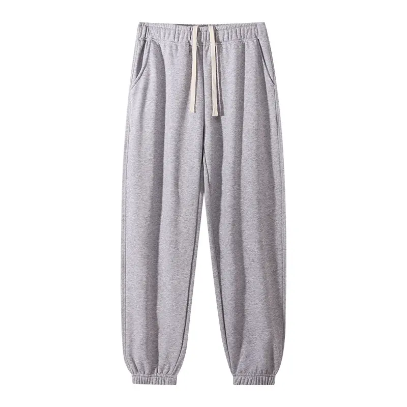 Freaswind Pure Cotton Heavyweight Spring Autumn Winter Men's and Women's Casual Solid Color Sports Trousers Heavyweight Terry Unisex Sweatpants Menswear Womenswear Cropped Pants