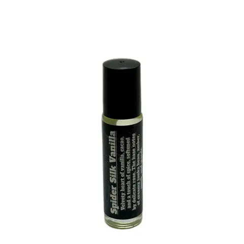 Spider Silk Vanilla Roll-On Perfume - 10 ml High Quality Vegan Oriental Body Fragrance, Alcohol Free, Almond Oil Infused, Captivating Scents, Creamy Tonka Dry, Spice & Rose Heart, Vanilla Base, Musk, Mandarin Orange, Woods, Sweet Sugar