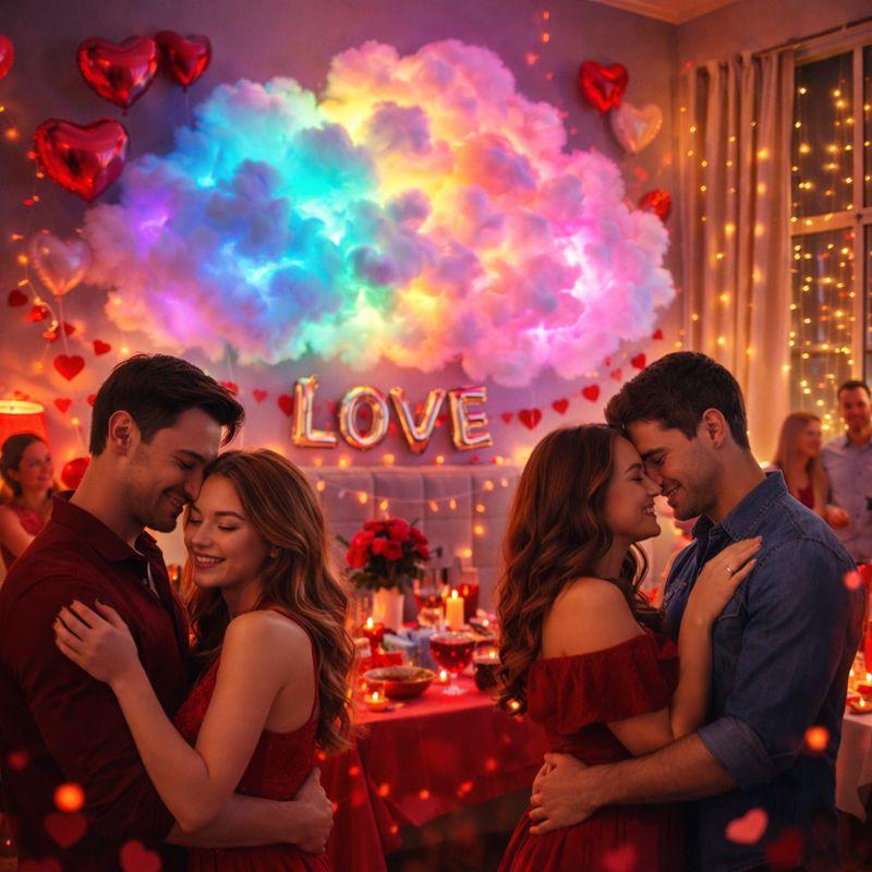 3D RGB LED Cloud Light with DIY Installation Multi-Color Lighting Lightning Effect & Music Rhythm Sync Perfect for Valentine’s Day Indoor Ambient Decor Includes a 5M RGB LED Strip Kit