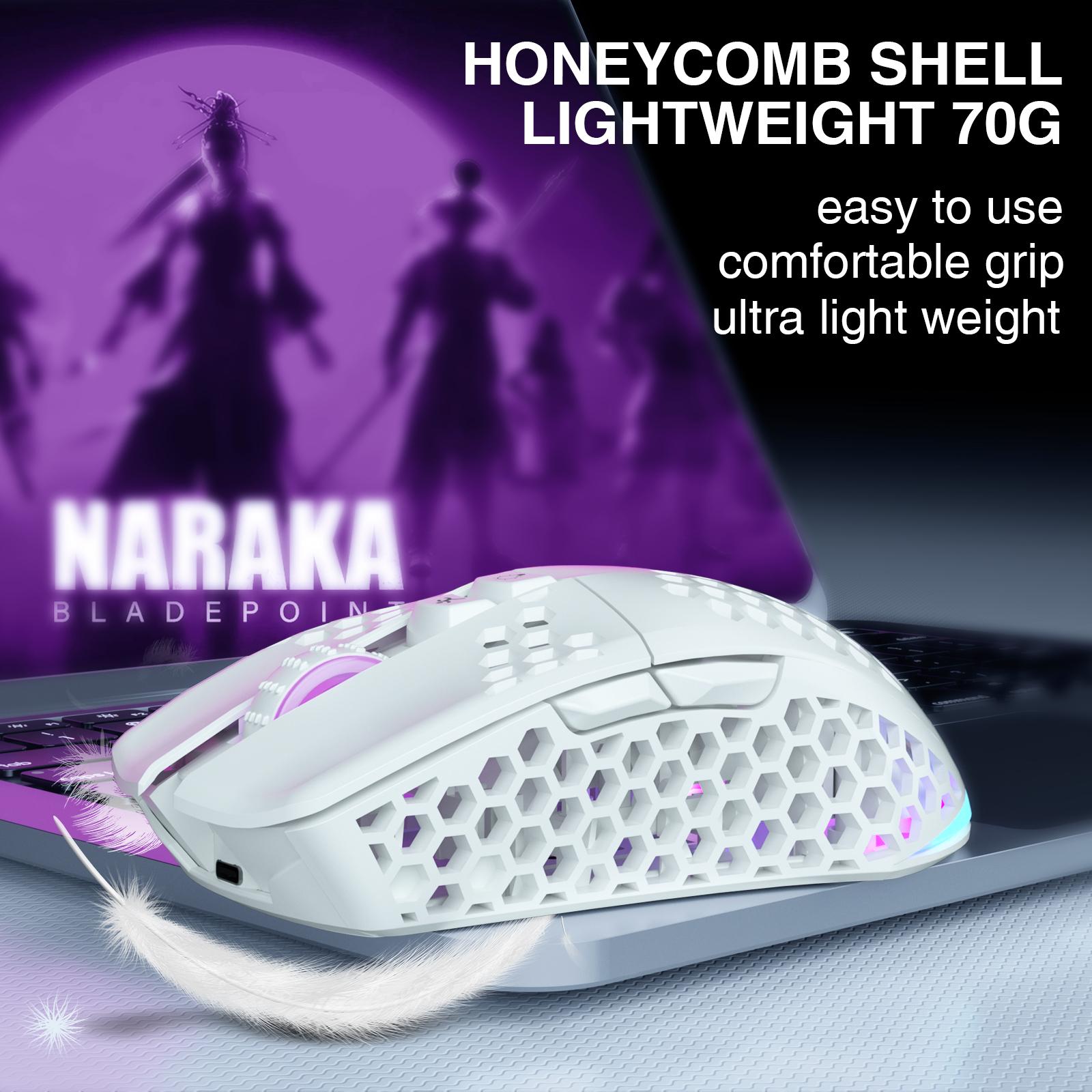 SOLAKAKA SM600 White Wireless Gaming Mouse Tri Modes BT5 1 Type C Wired 2 4G Wireless Mouse with 2 Side Buttons Programmable Macro Gamer Mouse RGB Light for Laptop PC Mac