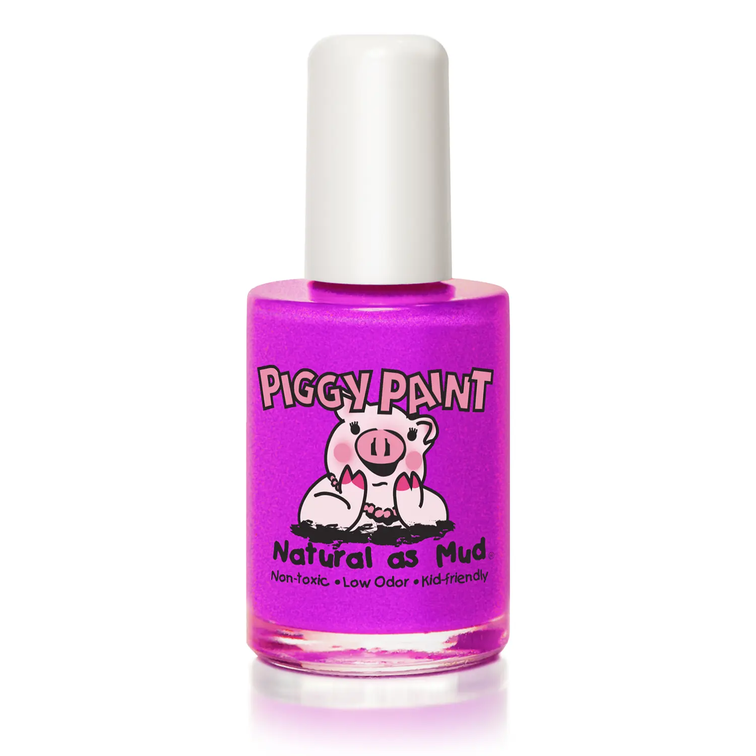 Piggy Paint Groovy Grape Shimmer Neon Purple 0.5oz Non-Toxic Water-Based Formula Kid-Friendly Nail Polish