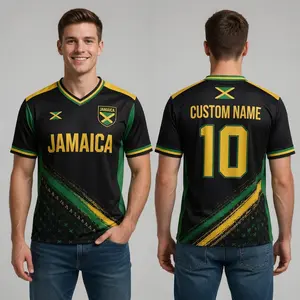Jamaica Soccer Jersey Custom Name Shirt, Personalized Number Soccer Jersey, Fan Apparel Sports Gift