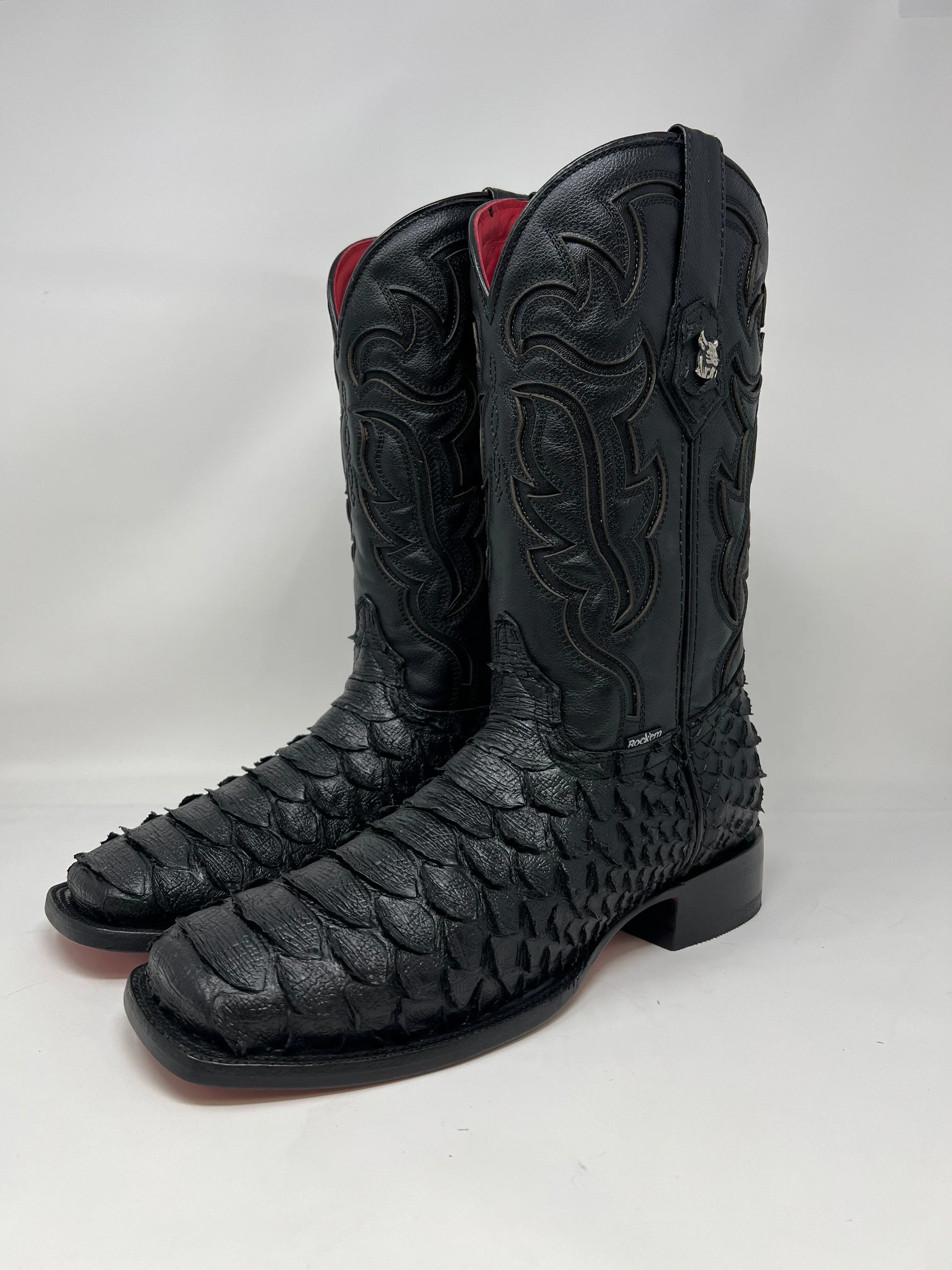 Rock'em Boots - Python Clone Black (Red Bottom) Rock'em Boots - Python Clone Black (Red Bottom)