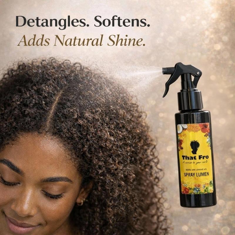 That Fro Spray Lumen - Lightweight Detangling Spray for 4C Hair with Jojoba Macadamia Avocado & Almond Oils for Smooth Texture