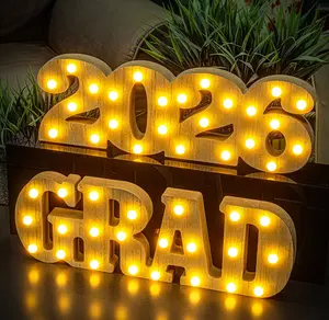 Graduation Decorations 2026-2 LED Long Marquee Light Up Letters 'Grad 2026' - Class of 2026 Graduation Party Decorations Sign for Kindergarten High School College Decor Table Centerpieces Ornaments