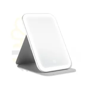 LED Vanity Mirror with Rechargeable Battery & Touch Control - Crystal Clear Reflection for Flawless Makeup - Portable & Magnetic Base - Ideal for Home Travel or Work Use
