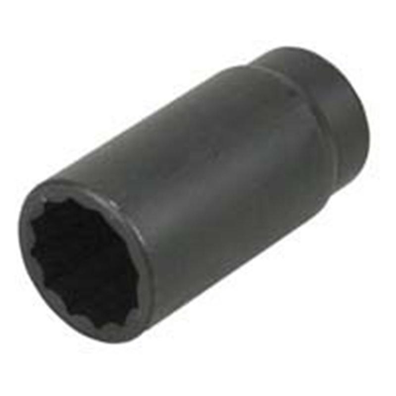 Lisle LS39510 30mm 12-Point Extra Deep 1/2" Drive Heat-Treated Alloy Steel Axle Socket, Impact Wrench Accessory for Removing and Installing Axle Nuts