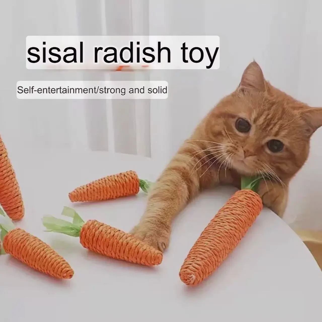 Bite-Resistant Carrot Bell Teething Stick Toy for Cats - Perfect for Teething Kitten