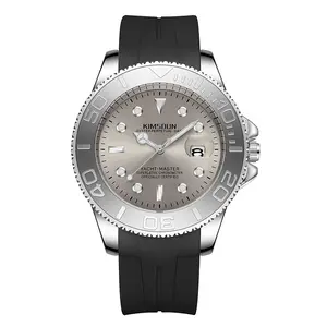 Luxury Men's Yacht Style Wristwatch Rubber Strap Luminous Hands Date Function Waterproof Men's Watch