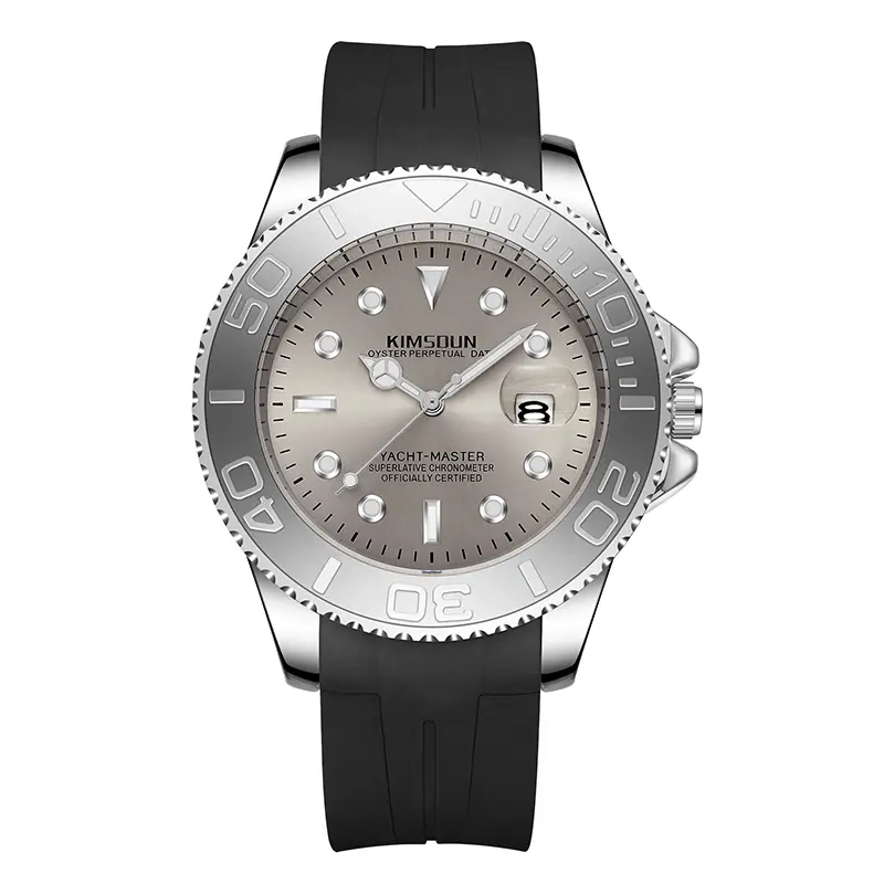 Luxury Men's Classic Analog Watch - Circular Face, Silicone Strap, Yacht-Style, Quartz Movement, Luminous Hands & Dial, Date Function, Water-Resistant, Everyday Wear Fashion Watch, Luminous Dial, Durable, Casual-Style, Luxury Fashion Wrist Watches