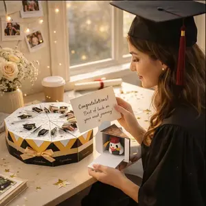 10PCS Graduation Cake‑Shaped Gift Box| Blind‑Box Surprise Design for Candy, Souvenirs & Badges| Ideal for Grad Party & Ceremony
