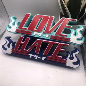 3d Printed Anime Fighting Personalized Logo I Name Plate I Desk Sign I Manga I Japanese gift for him I Fan Art I Samurai I Katana