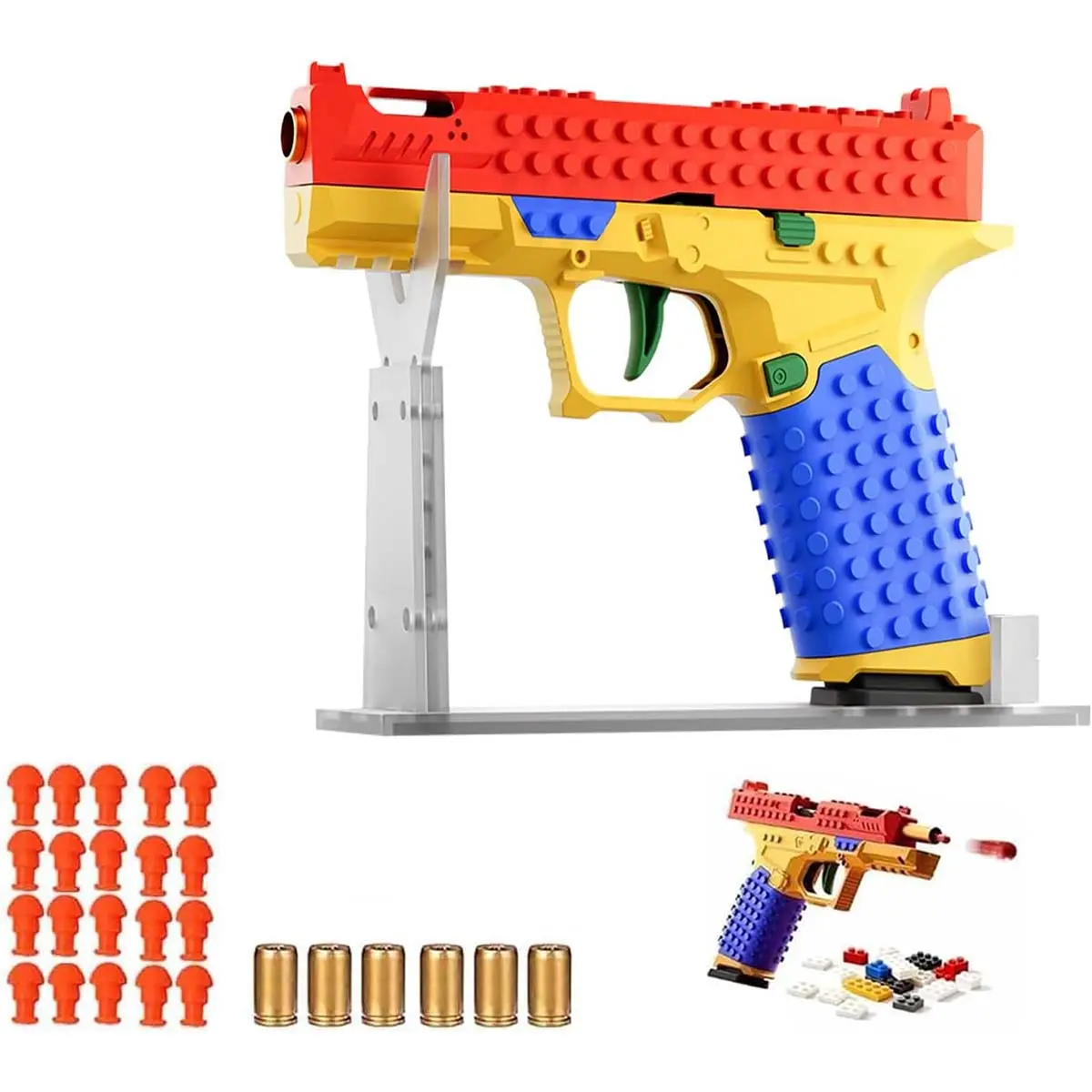 Toy Gun Pistol, Automatic Shell Ejection Toy Gun, Automatic Reloading Rebound Pistols for Shooting Game Educational Toys Gifts for Kids Boys Girls