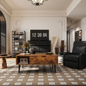 Living Room Upgrade Bundle: Lift-Top Coffee Table + Massage Recliner + Full-Length Mirror + 5-Tier Shelf + 7-Drawer Storage Cabinet