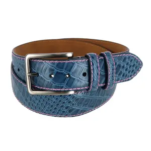 Mad Golfer Men's Croc Print Golfing Belt with Contrast Stitch