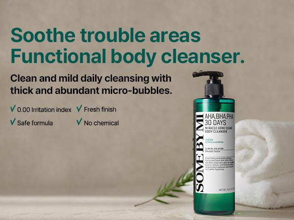 [SOME BY MI] Korean AHA-BHA-PHA Toner&Cleanser Set - Acne Clear Body Cleanser+Foam+Toner - Korean Skincare for Clear Pores & Acne Relief