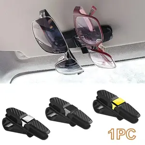 Car Interior Eyeglass Holder Clip, Dual-Use Card and Glasses Storage Stand, Lightweight and Simple Design, Universal Car Accessory
