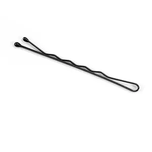 Female Durable Metal Black Bobby Pins, Wavy Non-Slip Hair Pins for Styling Updos & Bangs, Strong Hold Daily Use Hair Accessories for Messy Bun