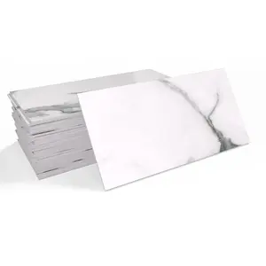 16pcs/32pcs/64pcs Thickened Faux Marble Stone Pattern Wall Tiles, Waterproof and Easy to Apply, Perfect for Home Decoration, Durable and Stylish Finish, 4 Inch X 8 Inch