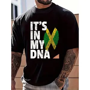 100% Cotton Jamaica Flag T Shirt Jamaican Pride DNA Men Women Gift T-Shirt Women's Men's Fashion Printing Tshirt Graphic Tee Causal Tops