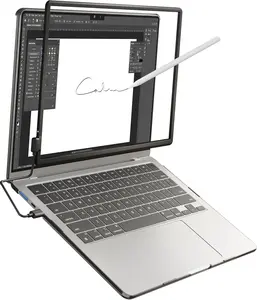 Magnetic Touchscreen Frame for MacBook Air 15 Inch, High-Precision Infrared Touchpad Support Multi-Gesture, Driver-Free Plug & Play Touch Screen Trackpad, Includes Protective Hard case, Passive Stylus