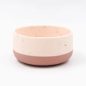 Yeah Baby Goods Silicone Bowl | Non-Suction Dinnerware (Terracotta/Blush Speckle)