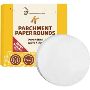 Heavy Duty  Rounds 4 Inch, 200 count Round  Patty Paper Rounds, Use for Baking Small Cakes, Separating Frozen Patty, Toaster Oven, Tortilla Press