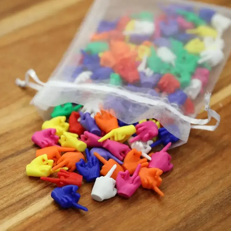 10pcs/20pcs 3D Printed Mini Middle Fingers, Fun Plastic "F-U" Hand Gesture, Brightly Colored or Mixed, Playful