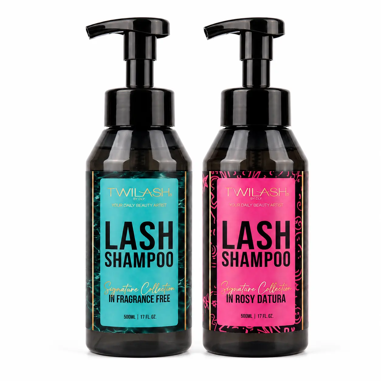 TWILASH by DLY Lash Shampoo 500ml 17 Fl Oz, Foaming Eyelash Extension Cleanser Refill, Daily Wash for Makeup, Oil and Residue Removal, Signature Collection