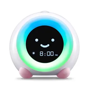 MELLA Ready To Rise Children's Sleep Trainer Night Light and Sleep Sounds Machine Alarm Clock Blush Pink - LittleHippo