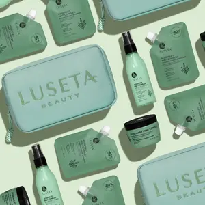 Luseta Rosemary Mint Jet-Set Hair Refresh Kit with Shampoo Conditioner Hair Mask and Heat Protectant Spray