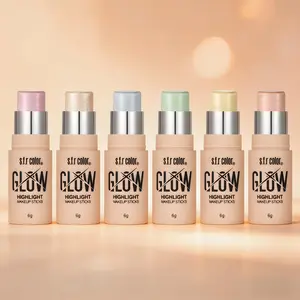6pc Gel Highlighter & Blush Stick Set – 3D Pearlescent Watery Glow Rose Pink | Purple | Champagne Gold One-swipe application for a radiant, luminous finish. Creates a sparkling 3D facial contour. Compact and portable – perfect for trave