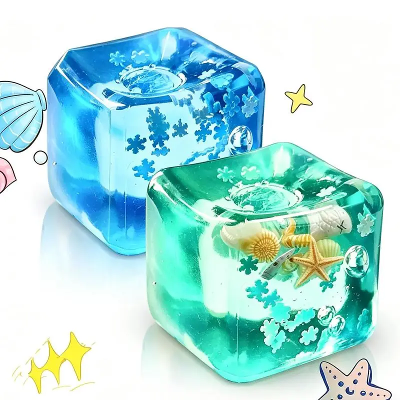 Unisex 2pc 3D Cartoon Realistic Squishy Stress Relief Toys (1 Blue + 1 Green) - Oddly Satisfying, No Redundant Features, Anxiety & Fidget Relief Gift for Children, Easter Party Favor, 2Pc【1Blue+1Green】