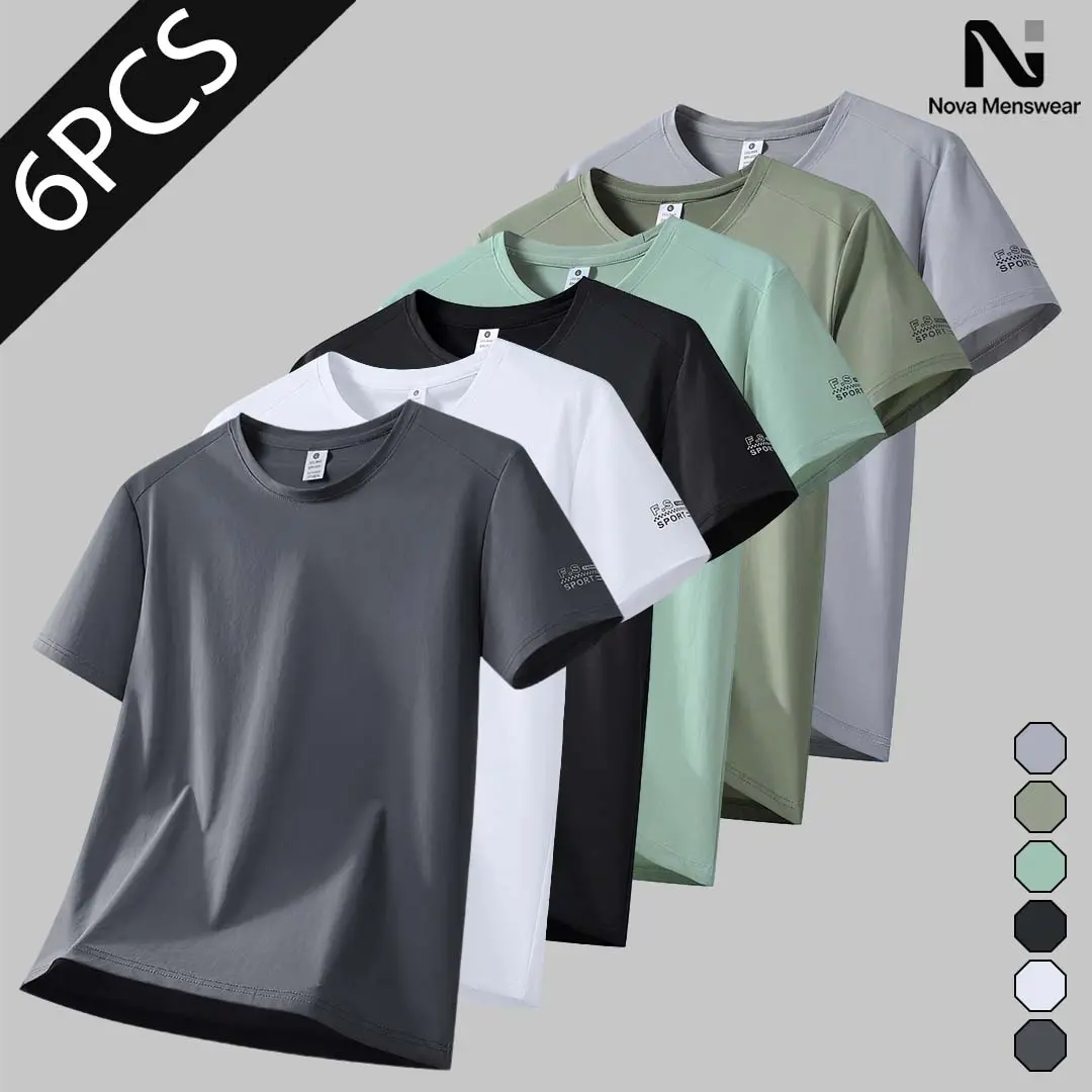 Men's Loose Fit Ice Silk T-Shirt - Breathable Quick-Dry Crew Neck for Summer, Athletic Dry Fit Activewear, Exercise Activewear, Fitness Athletic Streetwear