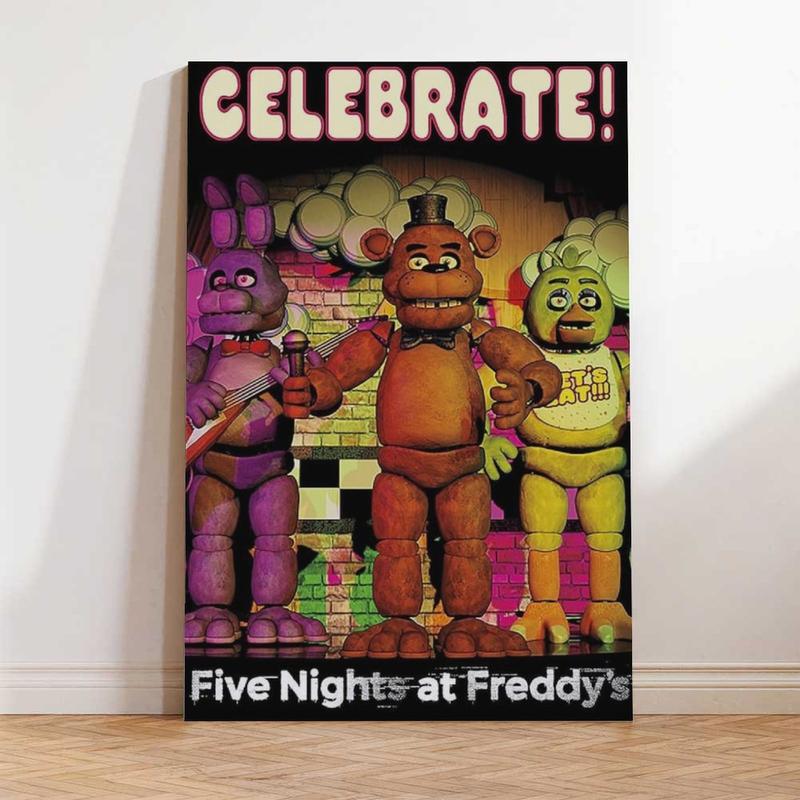 Five Nights at Freddy's Poster Bedroom Decor Set for Boys' Room - Fun Themed Room Decor Piece Ideal Gift for Kids
