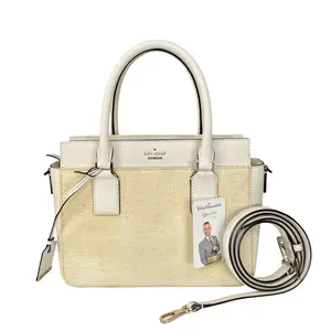 Pre-owned coach Saffiano Leather Crossbody Bags Kate Spade Cameron Street Candace Raffia Satchel GHW 2 Way Tote