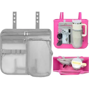 Organizer Holder for Bogg & Simple Modern Bag – Cup & Phone Holder for Stanley 40oz/30oz, Lightweight Mesh Insert Pouch Divider for Large/Medium Baby Beach Bag, Rubber Tote Accessory