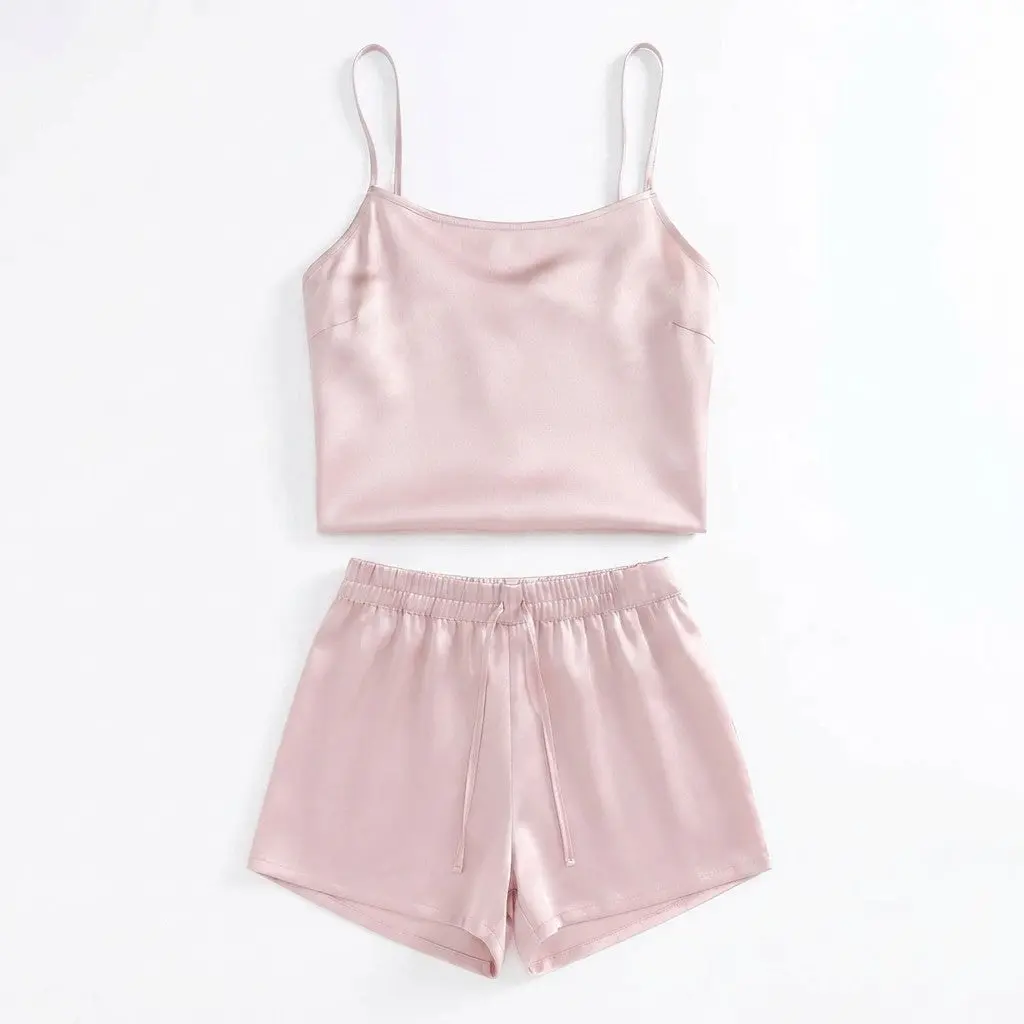 pure mulberry silk tank &amp; shorts set