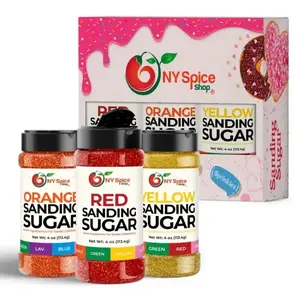 Red, Yellow & Orange Sanding Sugar Set – Vibrant Edible Sprinkles for Birthdays, Summer Bakes & Festive Treats (3 Pack, 4 oz Each)