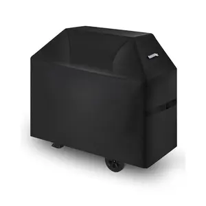 VEVOR Grill Cover, 65 inch BBQ Covers for Outdoor Grills, Waterproof, Fade Resistant, Weather Resistant Heavy Duty 600D Polyester, Easy On/Off, with Hook - and - Loop Straps, BlackVEVOR Super Brand Day