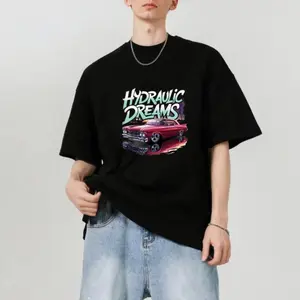 Hydraulic Dreams Lowrider Graphic T-Shirt, Retro American Muscle Car Print Tee, Casual Oversized Cotton Top for Men, Hip Hop Streetwear, Car Lover Gift, Summer Fashion