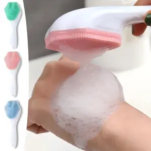 Handheld Silicone Face Scrubber - Soft Bristles for Daily Skincare Routine